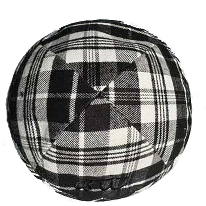 BW Brand Kippot – Black & White Tartan Design