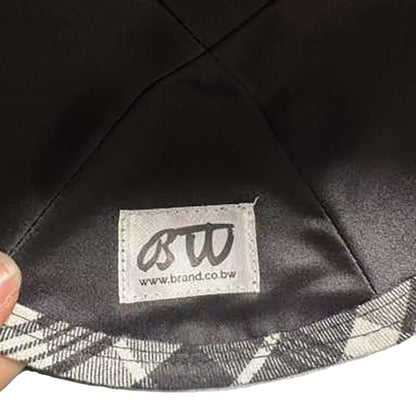 BW Brand Kippot – Black & White Tartan Design