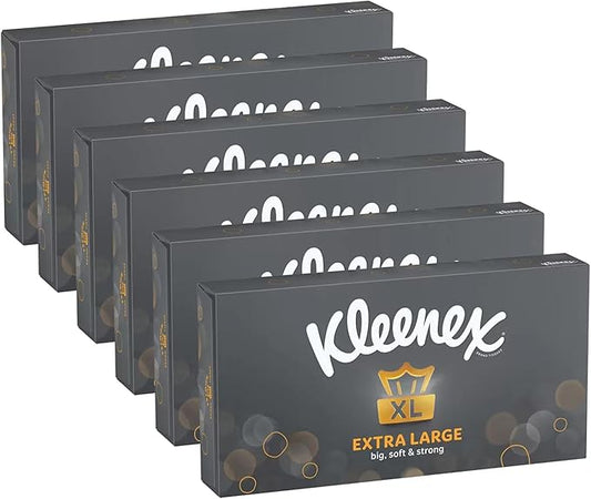 Kleenex Extra Large Facial Tissue for Men 2-Ply 90 Sheets, Pack of 6