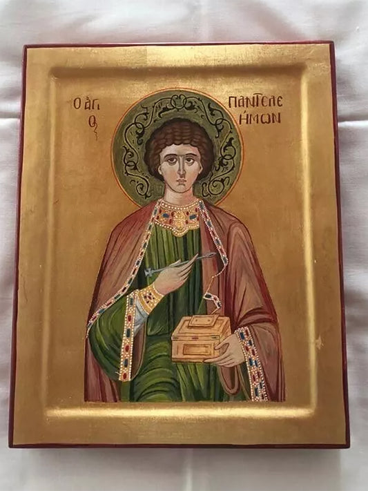 Greek Orthodox Icons: Saint Panteleimon (by Aikaterini)