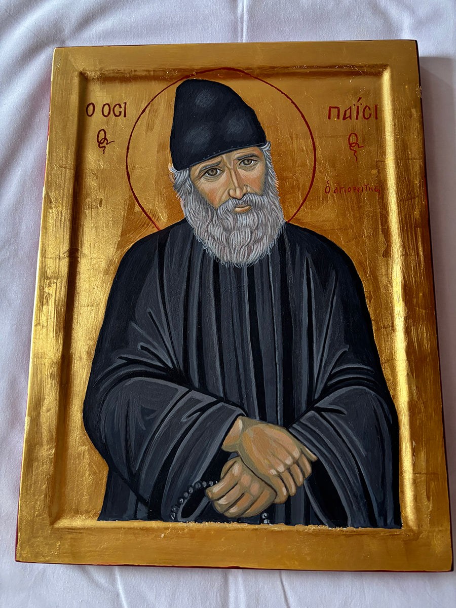 Greek Orthodox Icons: Saint Paisios the Athonite (by Aikaterini)